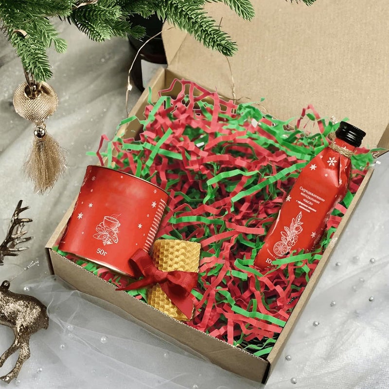 TORONTOKYO 2 LB Christmas Crinkle Cut Paper Shred Filler Gift Wrapping & Basket Filler Red Green Shredded Paper for Christmas, Birthday, Wedding, Party Decor - Image 4